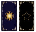 Design for Tarot, playing cards. Template for Tarot, back side. Set cards